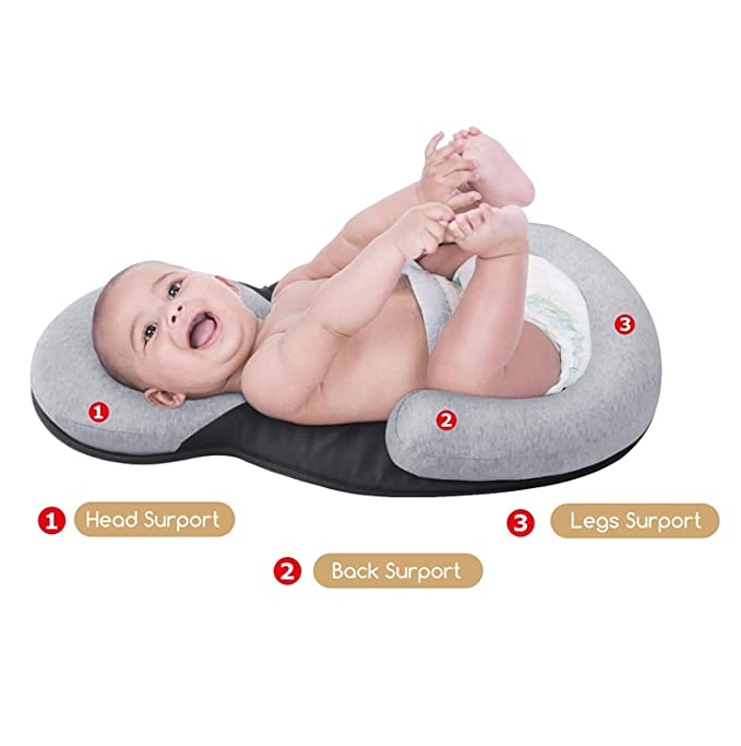 Infant Sleep Nest Anti-Rollover Pediatrician-Designed Headrest Breathable Cotton Blend