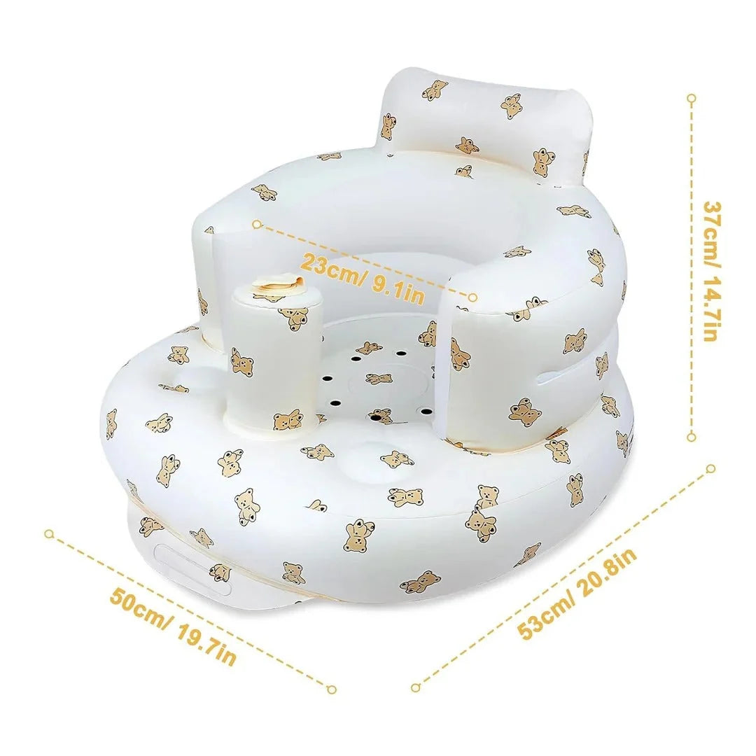 Inflatable Baby Seat Built-In Foot Pump & Ergonomic Backrest