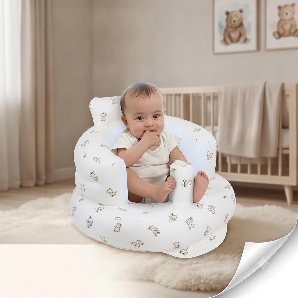 Inflatable Baby Seat Built-In Foot Pump & Ergonomic Backrest
