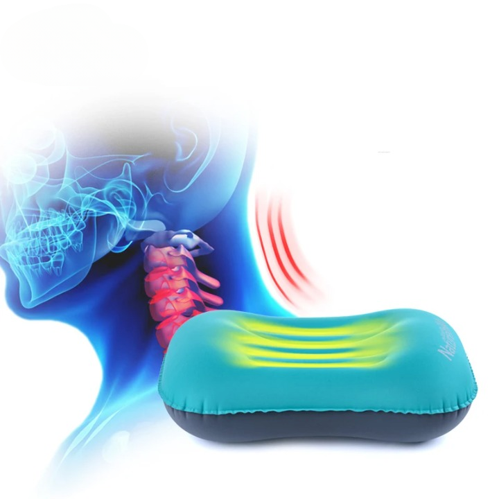 Inflatable Camping Pillow Ultralight Packable Ergonomic Neck Support