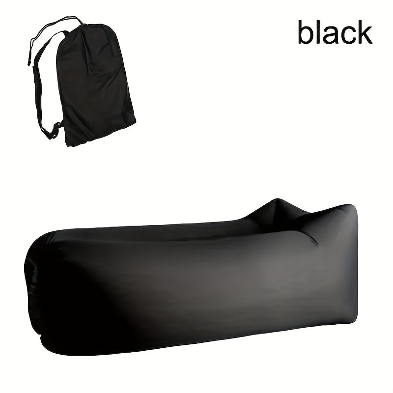Inflatable Lounger Pump-Free Weather-Resistant Polyester