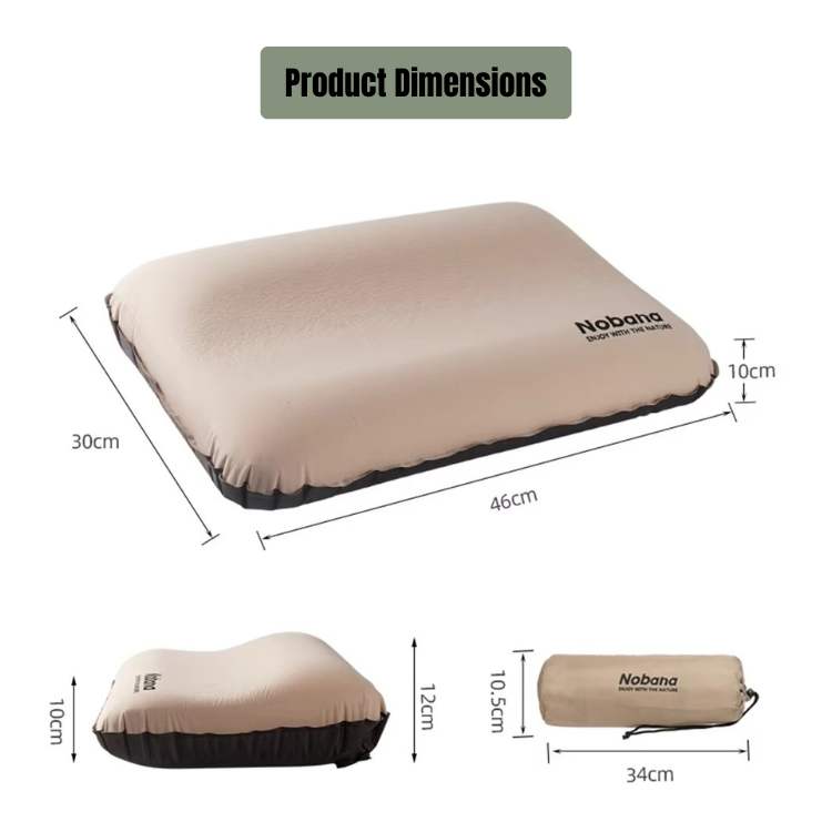 Inflatable Travel Pillow Ergonomic Neck Support Quick Inflate