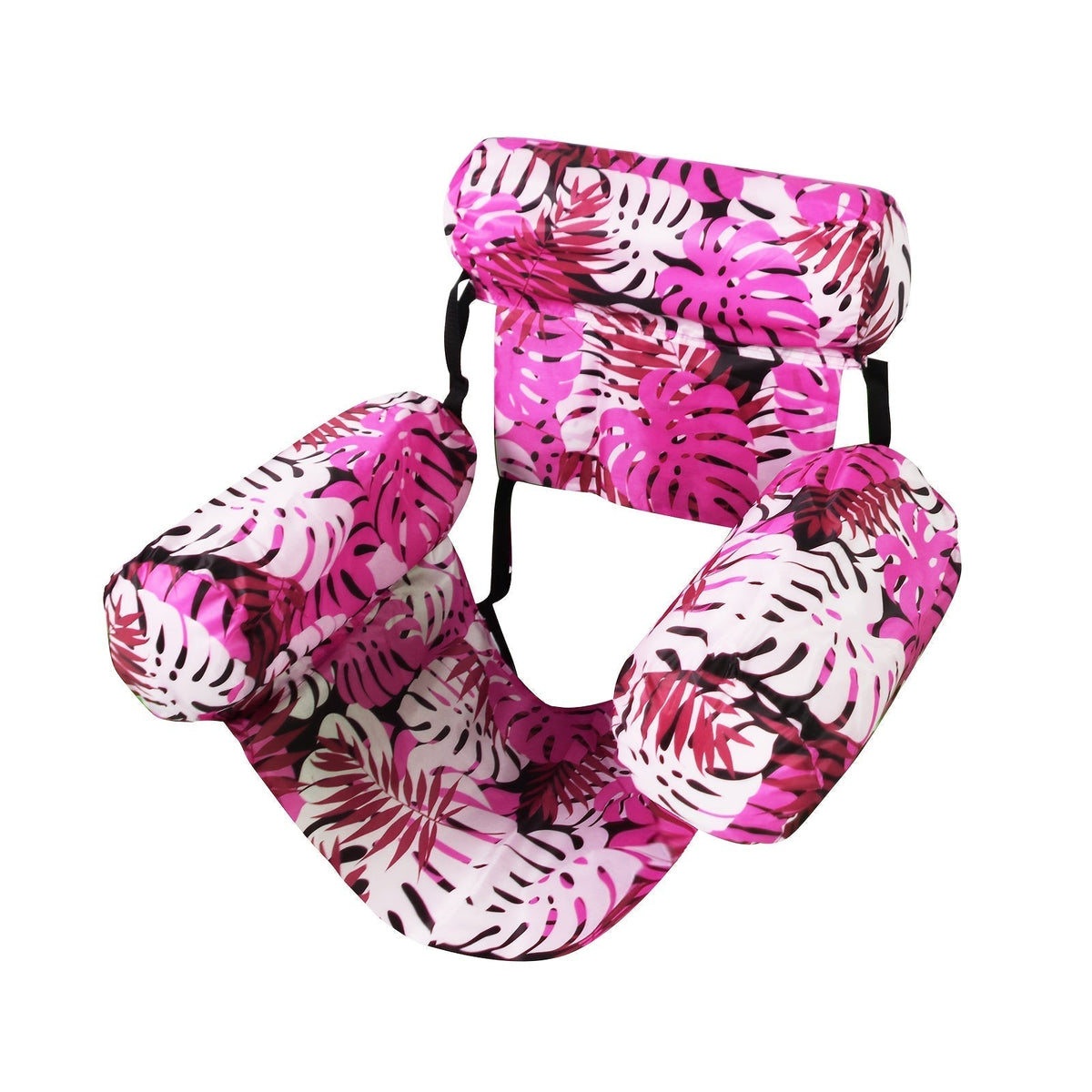 Inflatable Water Hammock Tropical Leaf PVC & Quick-Inflate Valve