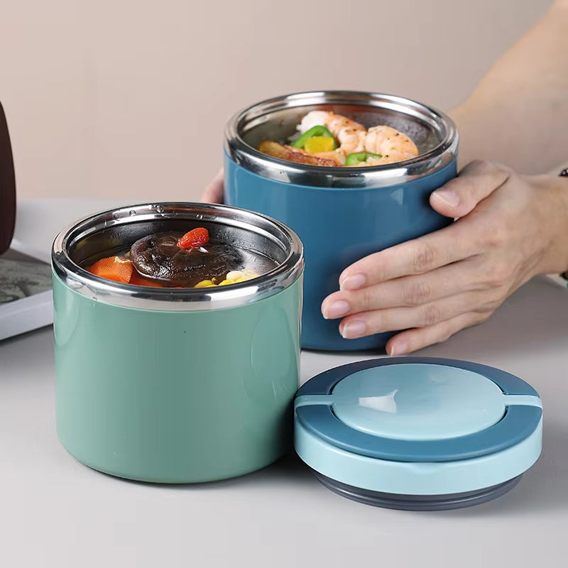 Insulated Food Container Double-Walled Stainless Steel Leak-Proof Screw Cap