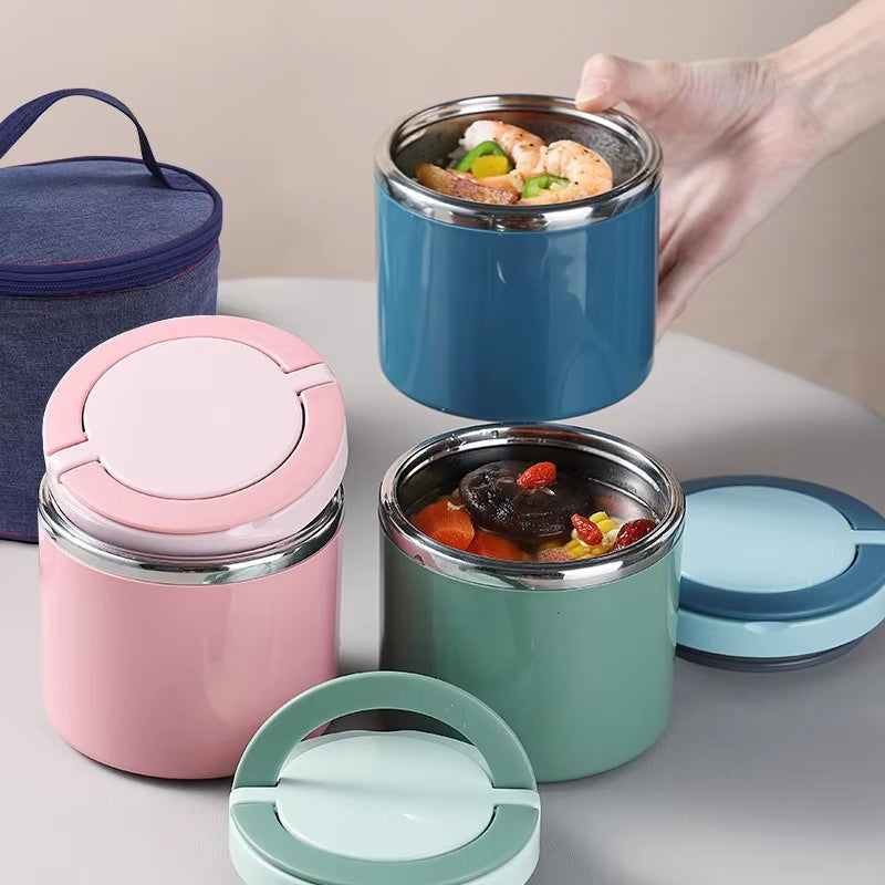 Insulated Food Container Double-Walled Stainless Steel Leak-Proof Screw Cap