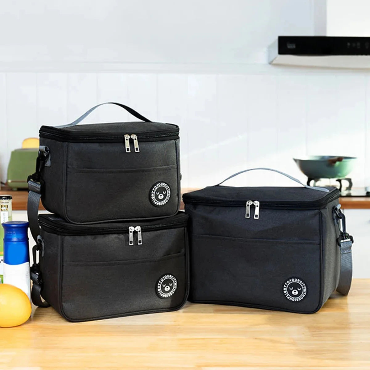 Insulated Lunch Bag Water-Repellent Oxford Padded Shoulder Strap