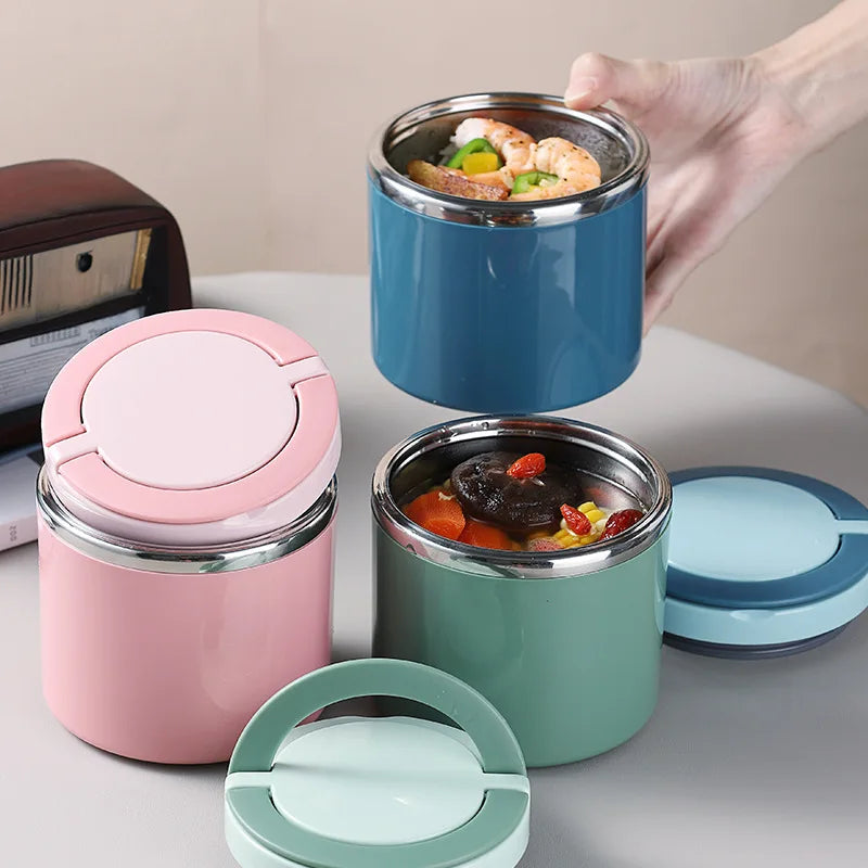 Insulated Lunch Box Double-Walled Stainless Steel Leakproof Screw Cap