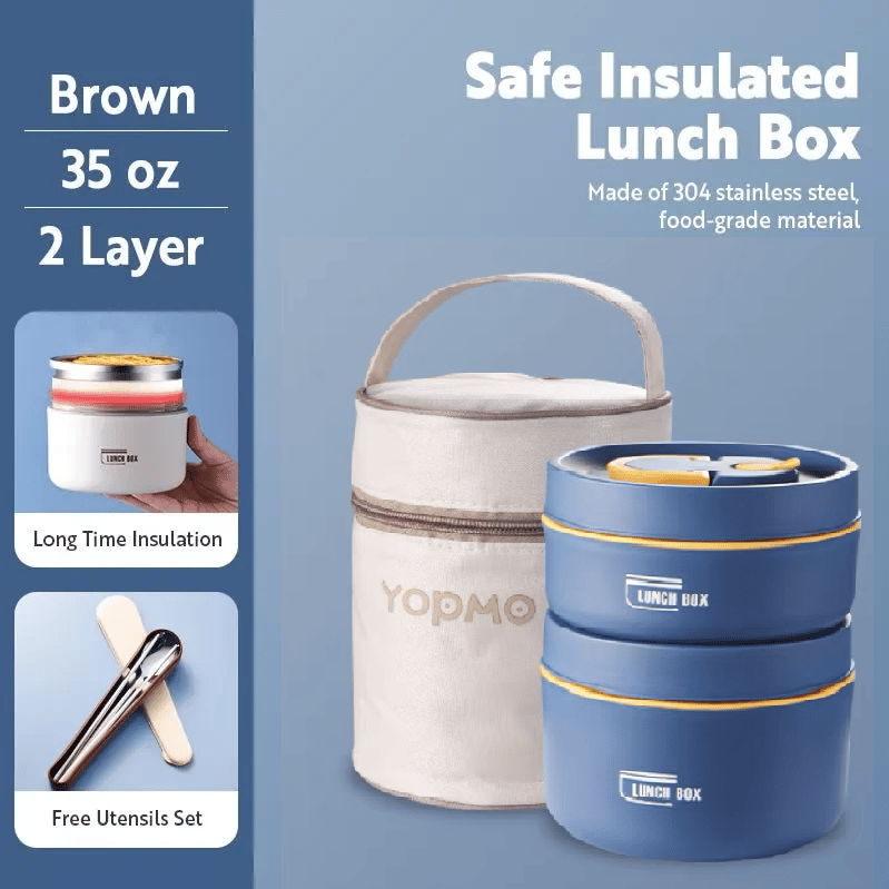 Insulated Lunch Box Vacuum Sealed Stainless Steel & Leak-Proof