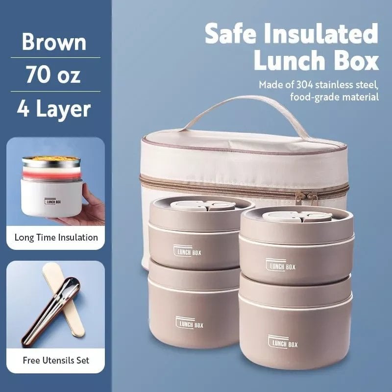 Insulated Lunch Box Vacuum Sealed Stainless Steel & Leak-Proof
