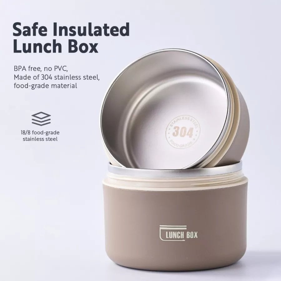 Insulated Lunch Box Vacuum Sealed Stainless Steel & Leak-Proof