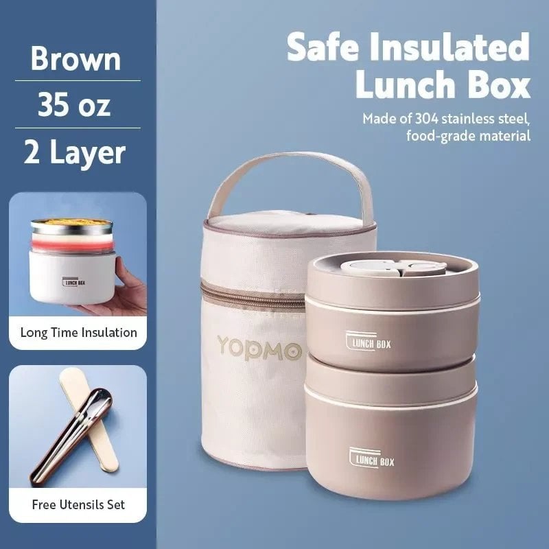 Insulated Lunch Box Vacuum Sealed Stainless Steel & Leak-Proof
