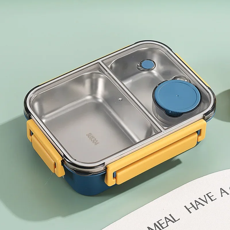 Insulated Lunchbox Stainless Steel Inserts 3 Compartments Leak-Proof