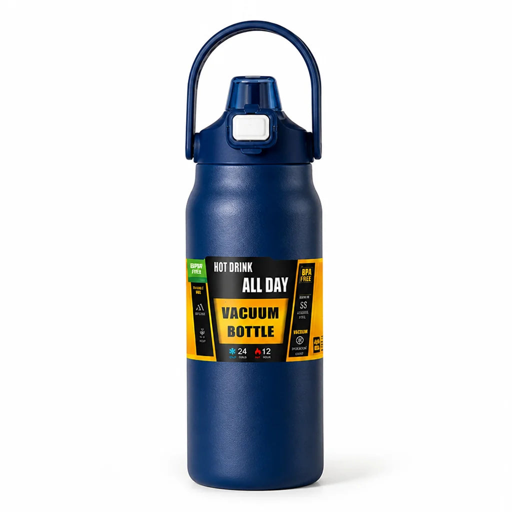 Insulated Water Bottle Integrated Straw Double-Wall Vacuum Stainless Steel
