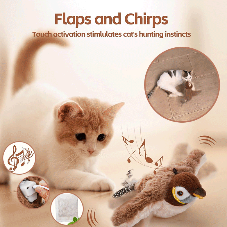 Interactive Cat Toy Motion-Activated Plush USB Rechargeable