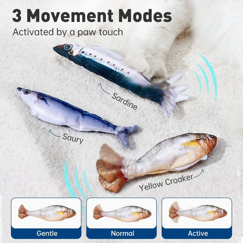 Interactive Cat Toy Motion-Activated Plush USB-Rechargeable