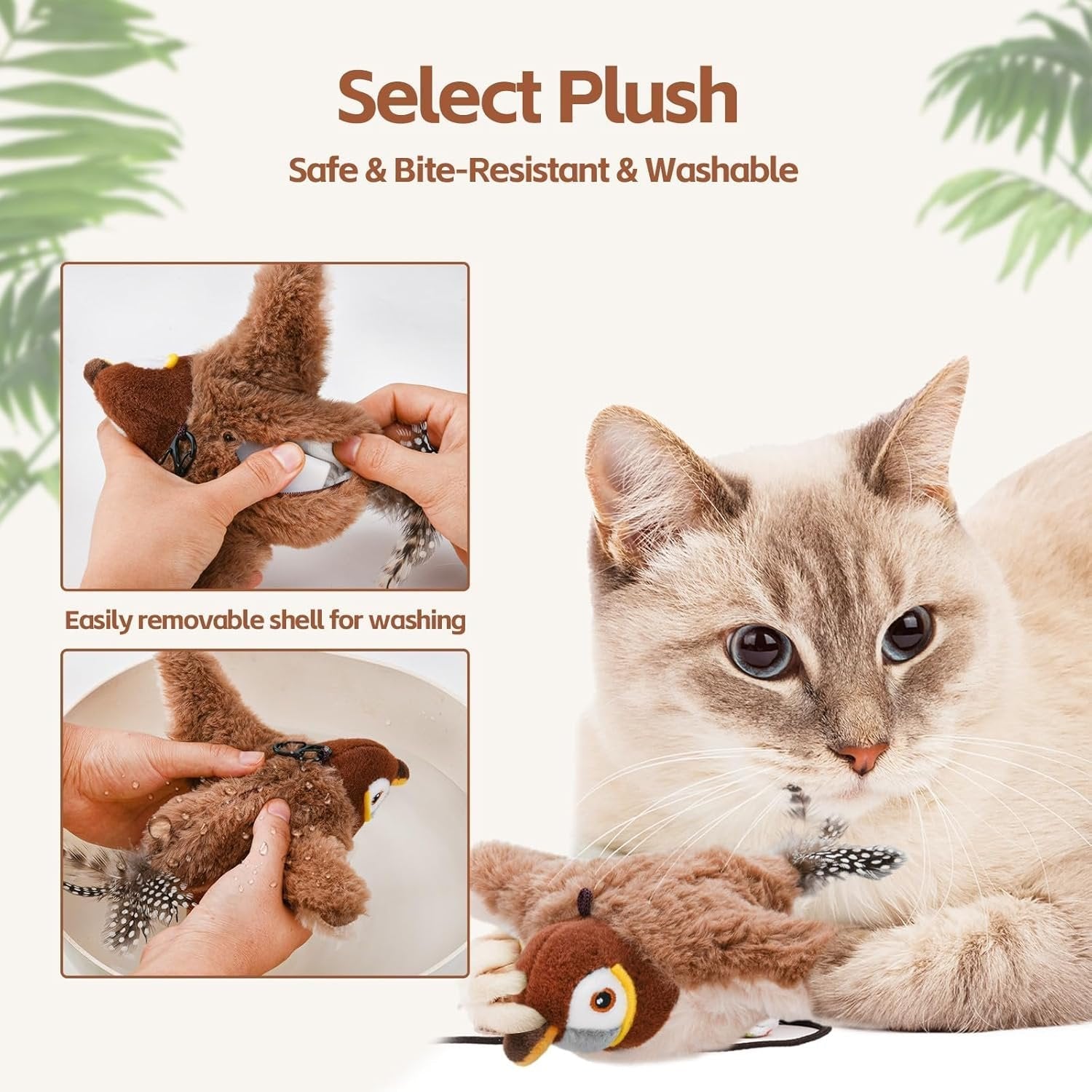 Interactive Cat Toy Motion-Activated Plush USB Rechargeable