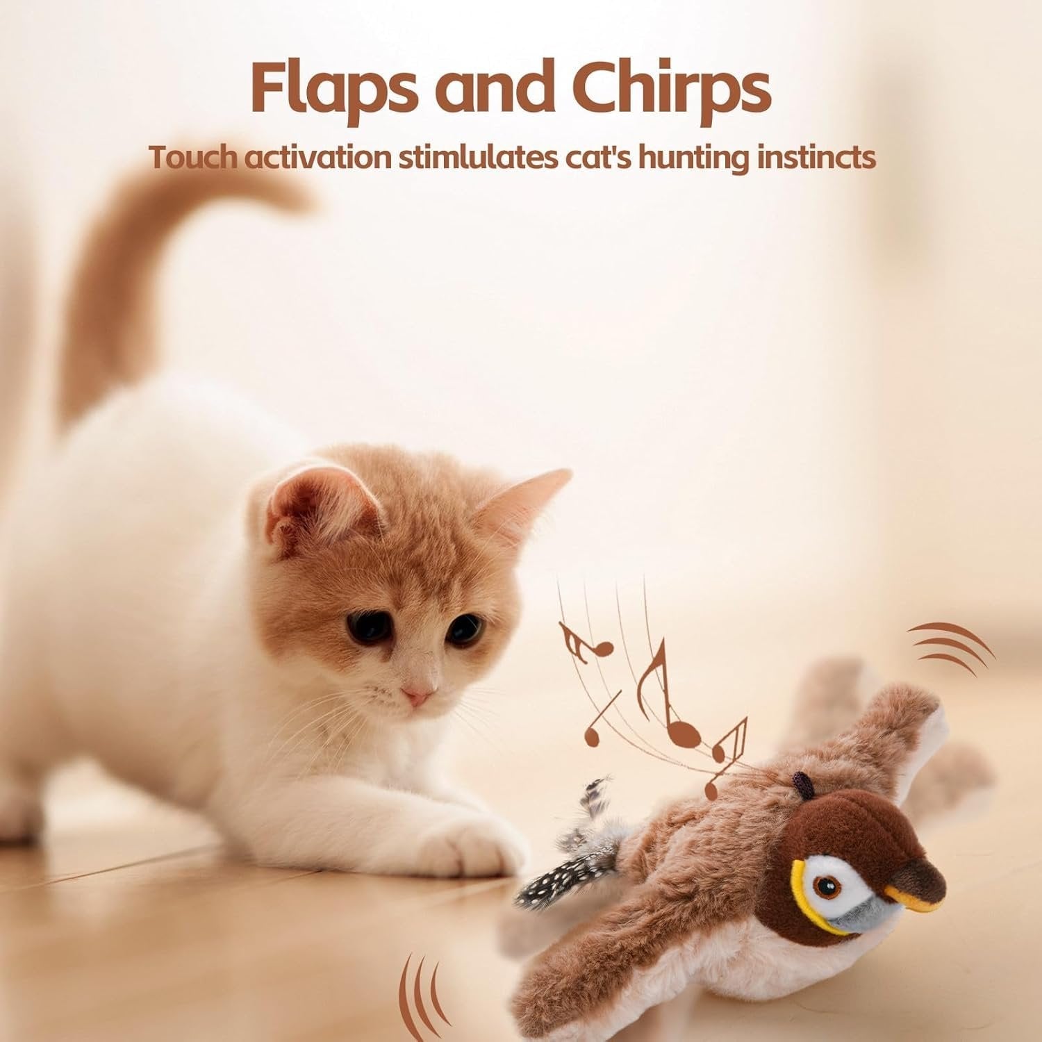 Interactive Cat Toy Motion-Activated Plush USB Rechargeable
