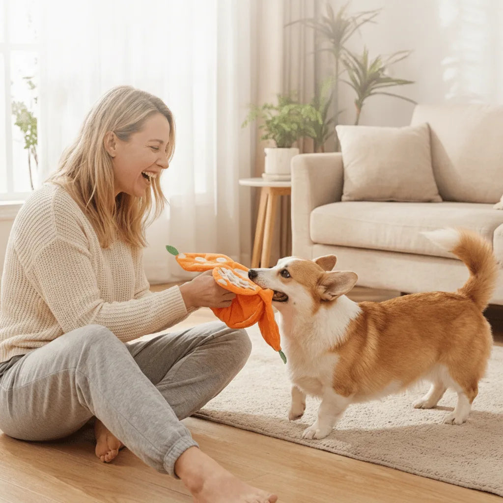 Interactive Dog Toy Snuffle Puzzle Soft Plush Treat Pockets