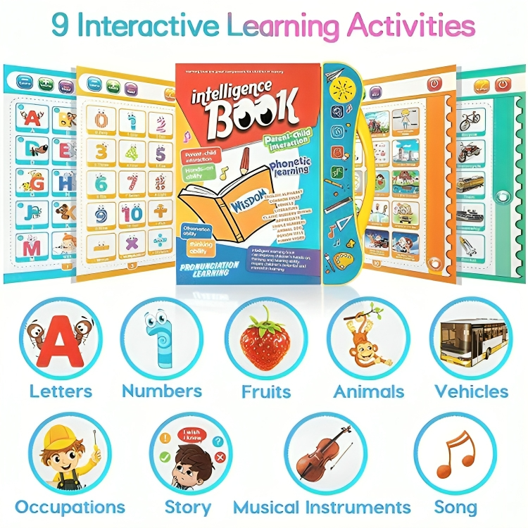 Interactive Learning Book Touch-Sensitive Music & Voice Travel-Friendly