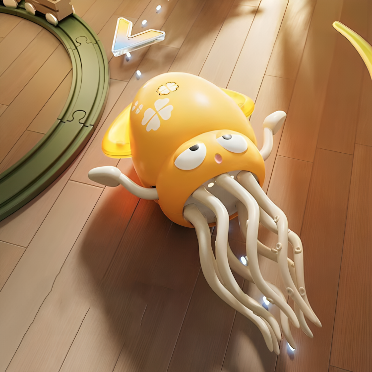 Interactive Squid Toy Rhythmic LED Motion USB Rechargeable