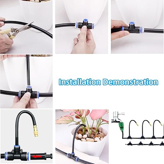 Irrigation System 360° Adjustable Sprayers Tool-Free Installation