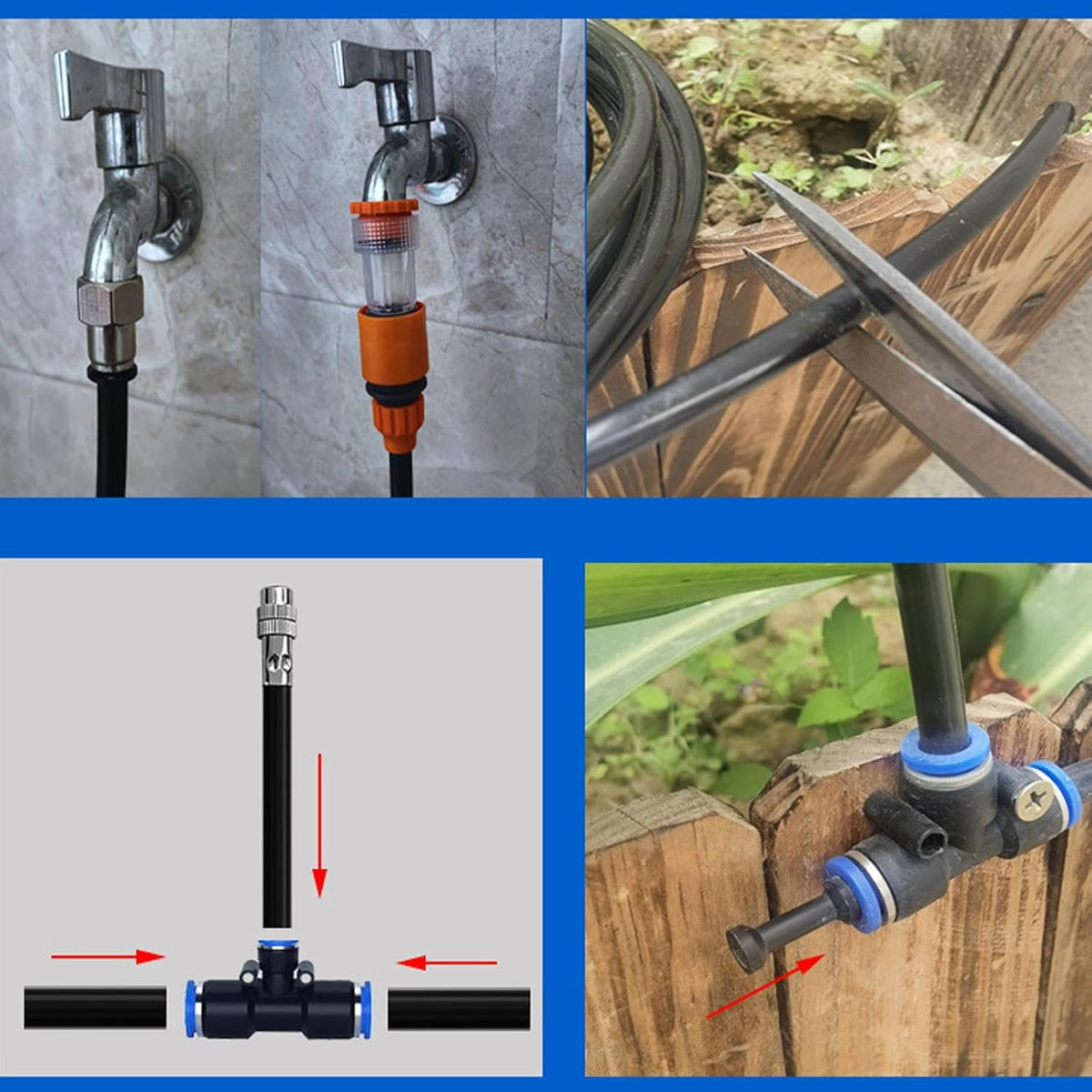 Irrigation System 360° Adjustable Sprayers Tool-Free Installation