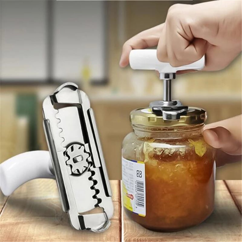 Jar Opener Adjustable Stainless Steel Teeth & Ergonomic Handle