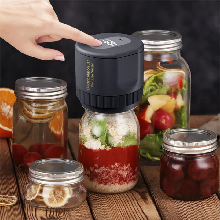 Jar Vacuum Sealer 30-Second Airtight USB Rechargeable