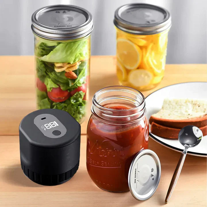 Jar Vacuum Sealer 30-Second Airtight USB Rechargeable