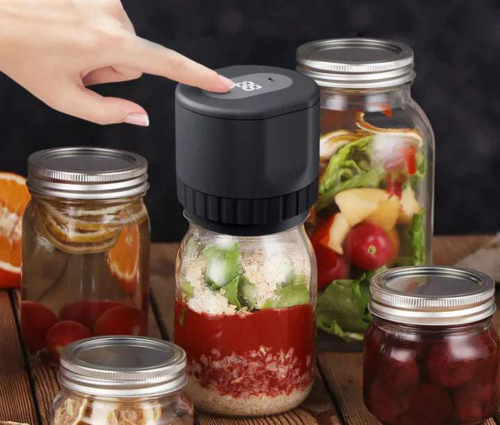 Jar Vacuum Sealer 30-Second Airtight USB Rechargeable
