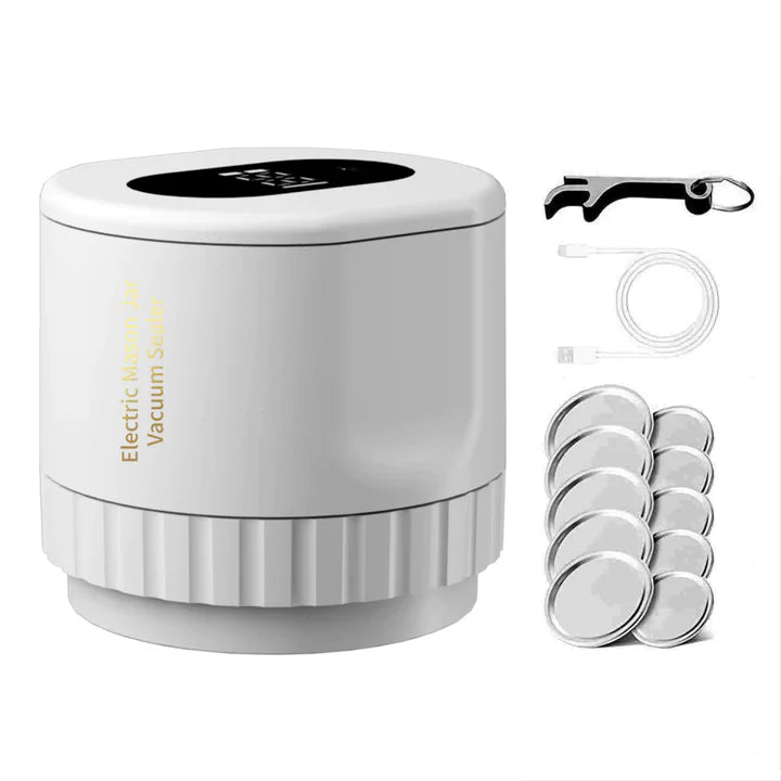 Jar Vacuum Sealer 30-Second Airtight USB Rechargeable