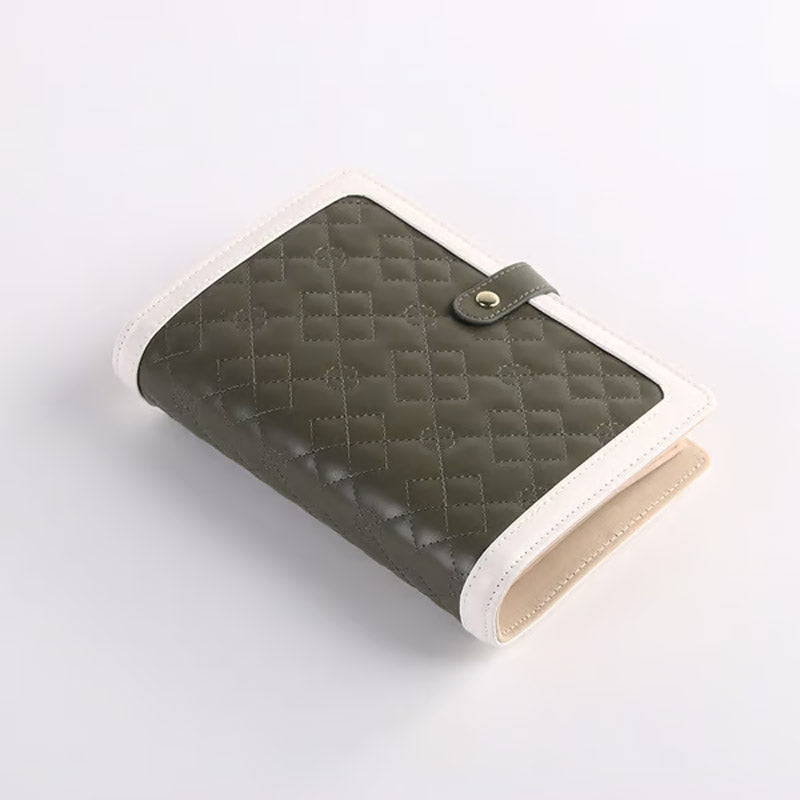 Jewelry Organizer Quilted PU Leather Multi-Compartment Snap Closure