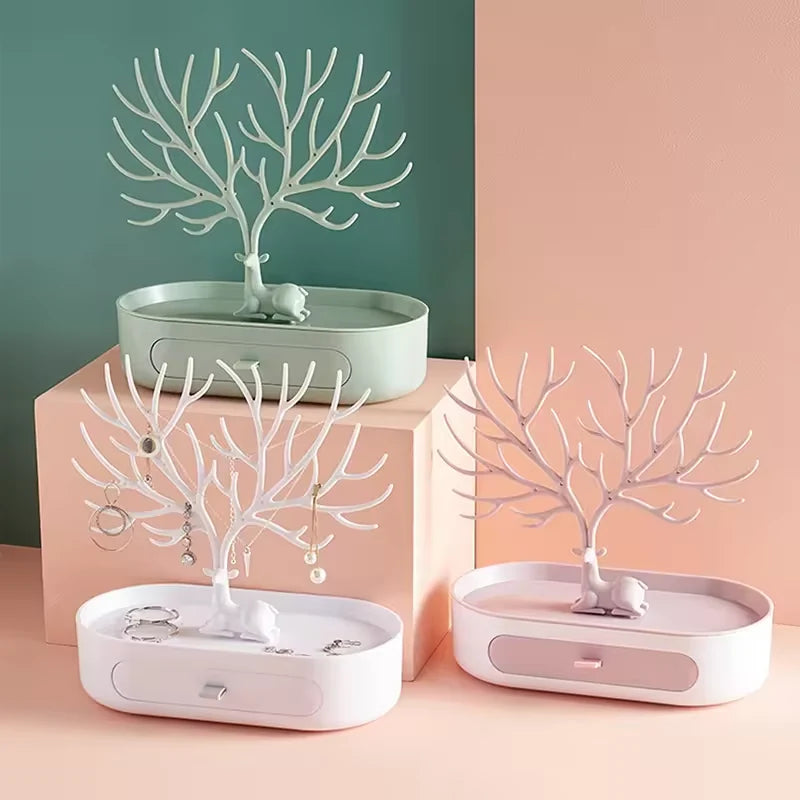 Jewelry Stand Tree Design & Integrated Drawer