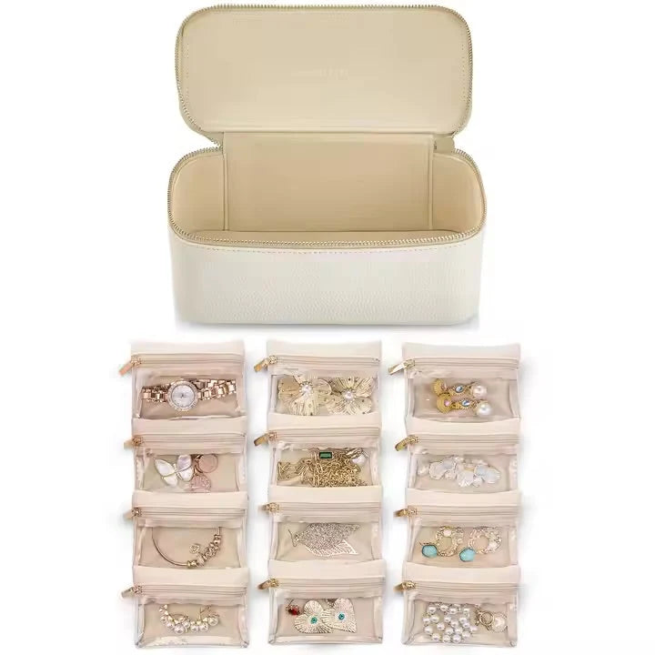 Jewelry Travel Case Removable Velvet Pouches With Windows