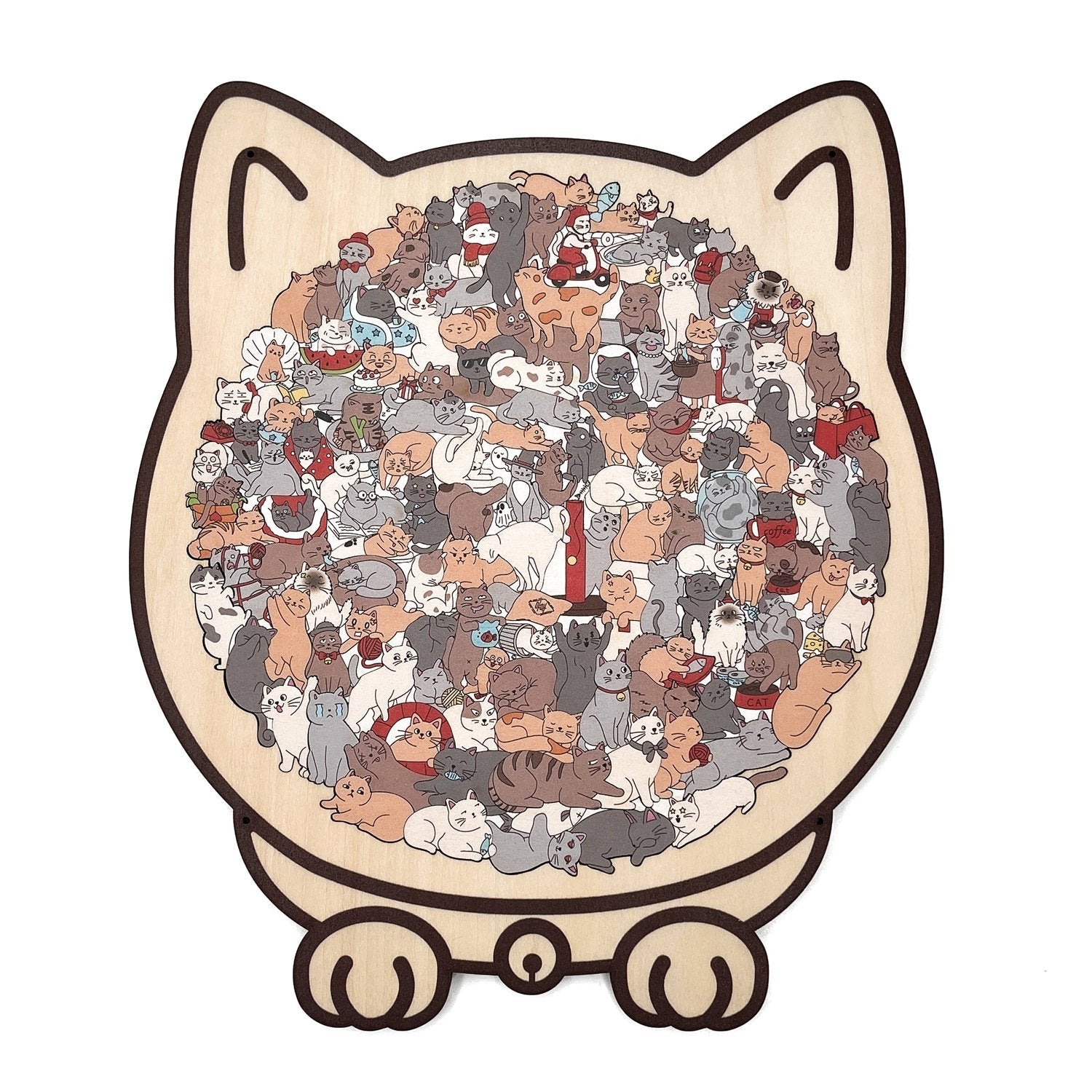 Jigsaw Puzzle Wooden Cat-Shaped 135 Pieces