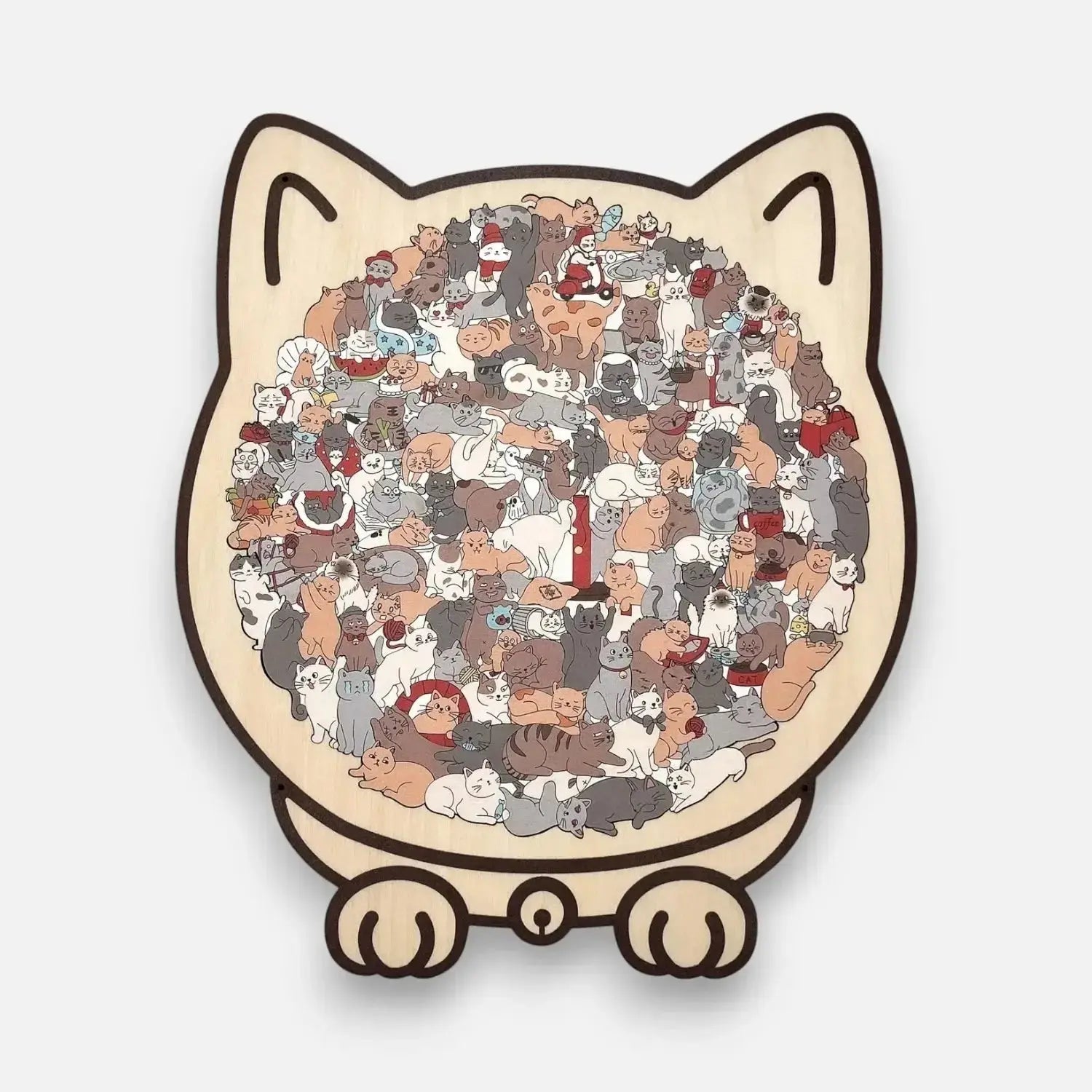 Jigsaw Puzzle Wooden Cat-Shaped 135 Pieces
