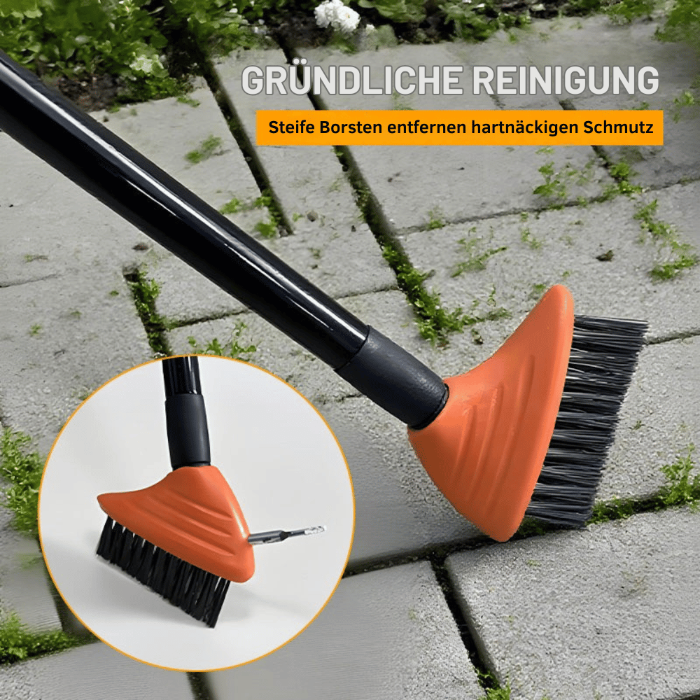 Joint Brush Set Telescopic Handle & 3 Steel Bristle Heads