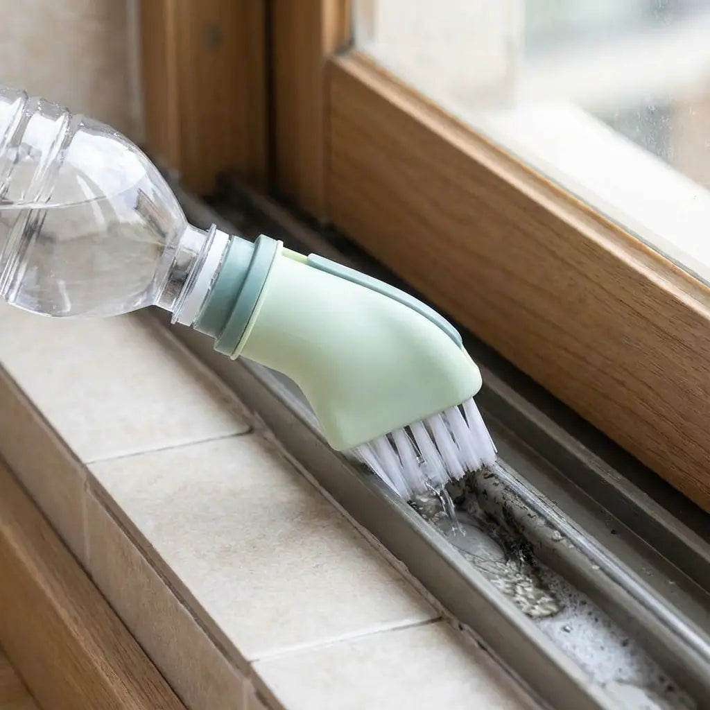 Joint & Track Cleaning Brush Bottle-Attachable Angled Brush Head