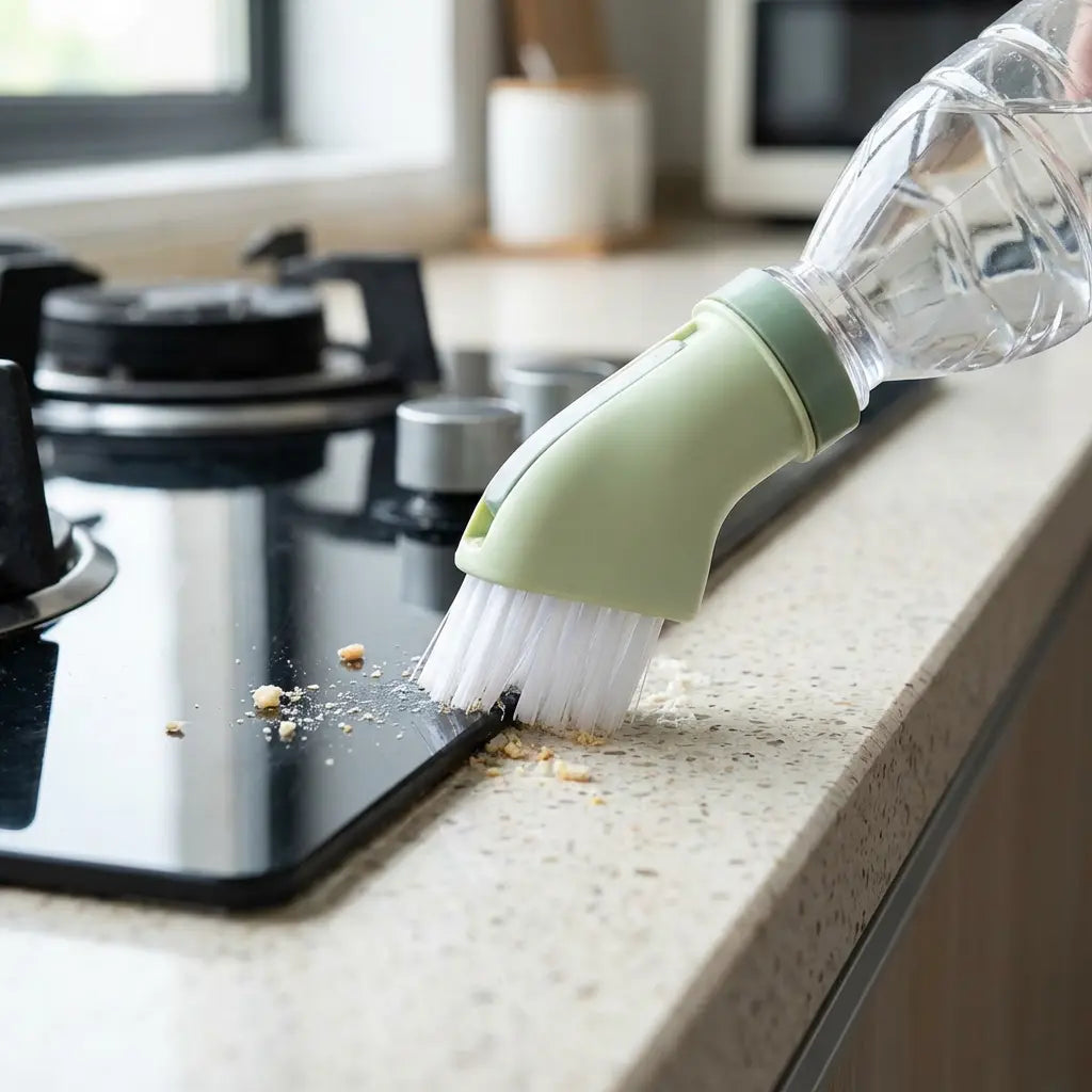 Joint & Track Cleaning Brush Bottle-Attachable Angled Brush Head