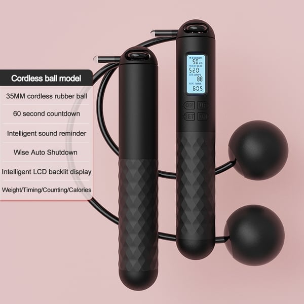 Jump Rope Weighted Dual-Mode Wireless & Steel Cable LED Counter
