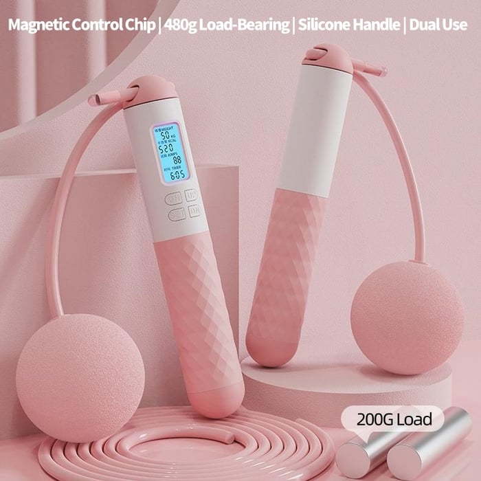 Jump Rope Weighted Dual-Mode Wireless & Steel Cable LED Counter