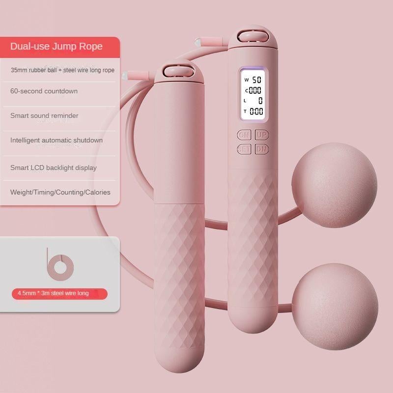 Jump Rope Weighted Dual-Mode Wireless & Steel Cable LED Counter