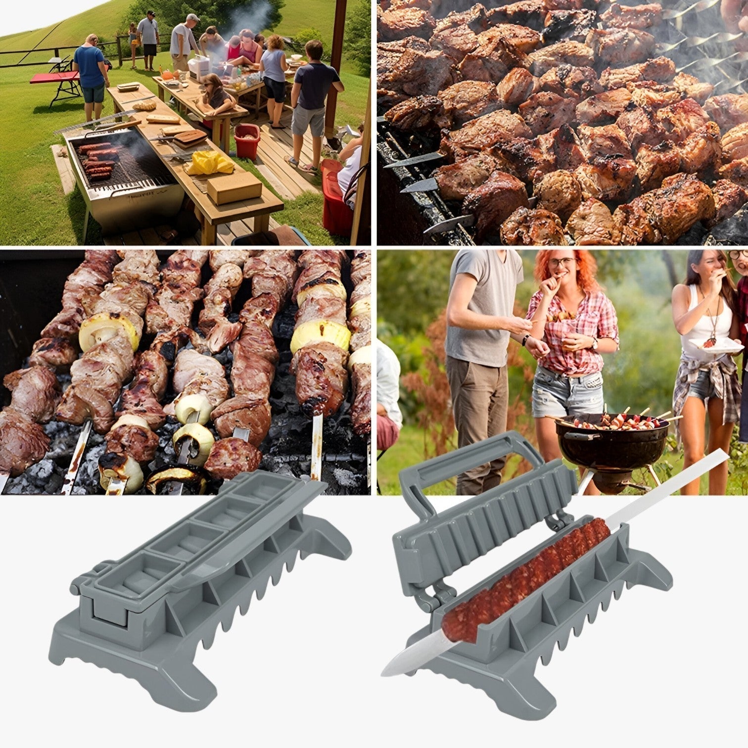 Kebab Maker Quick-Press Even Skewers Dishwasher Safe
