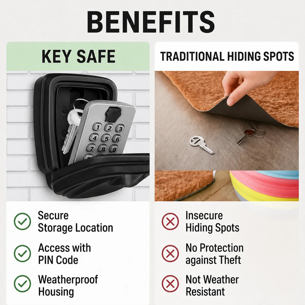 Key Safe Weatherproof Metal Adjustable Combination Lock