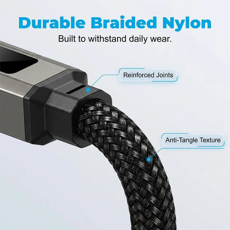 Keychain Charging Cable 4-In-1 Digital Display & Fast Charge