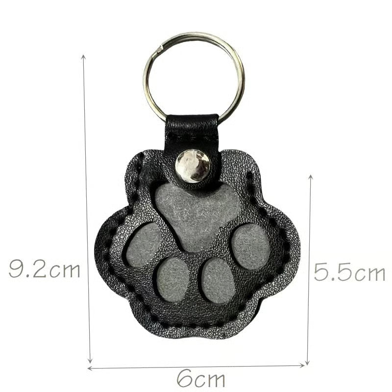 Keychain Paw-Shaped PU Leather Hidden Compartment Snap Closure