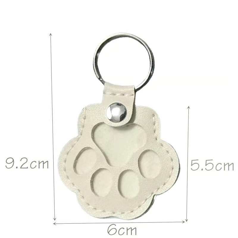 Keychain Paw-Shaped PU Leather Hidden Compartment Snap Closure