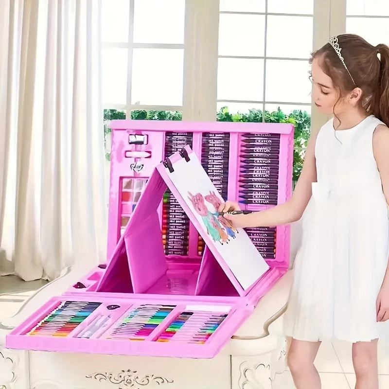 Kids Art Set 208-Piece Foldable Case & Easel