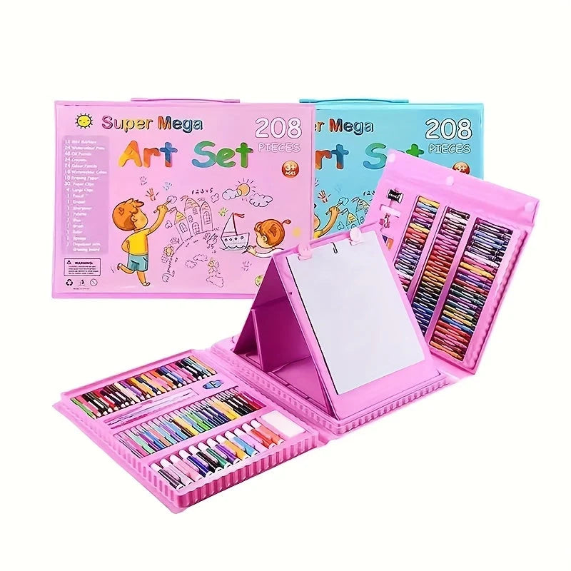 Kids Art Set 208-Piece Foldable Case & Easel