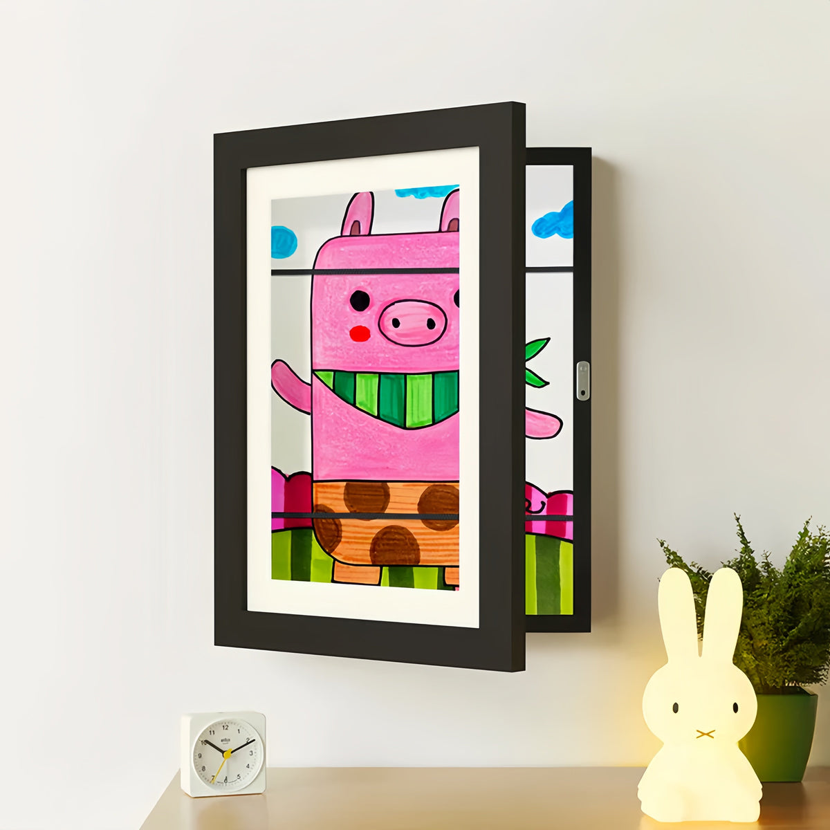 Kids Artwork Display Frame Magnetic Front Closure Holds 150